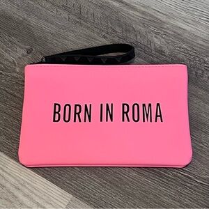 Valentino Born In Roma Rockstud Pink Cosmetic Makeup Travel Wristlet Bag